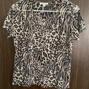 Slightly see through Cheetah blouse